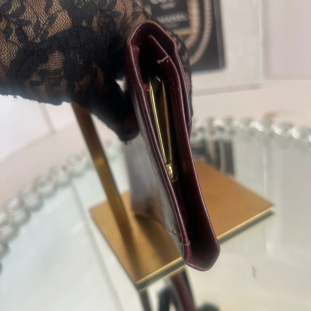 Rolfs Vintage Cowhide  burgundy Leather Checkbook Wallet